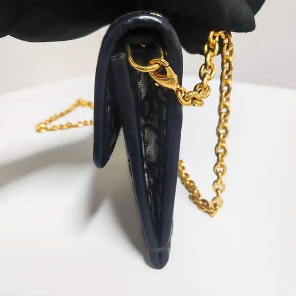 Dior Blue Oblique Canvas 30 Montaigne Chain Pouch - Picture 4 of 11